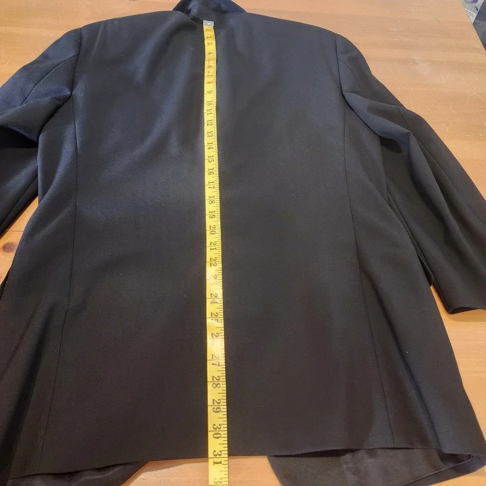 Tallia Uomo Mens Tuxedo Suit 40R 32W Black‎ Worsted Wool Formal Wedding Occasion